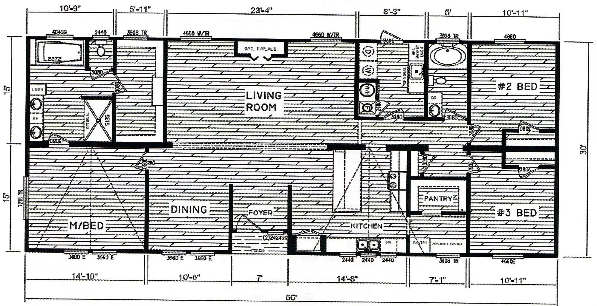 The Willow Oak (3BR 2BA) Floorplan