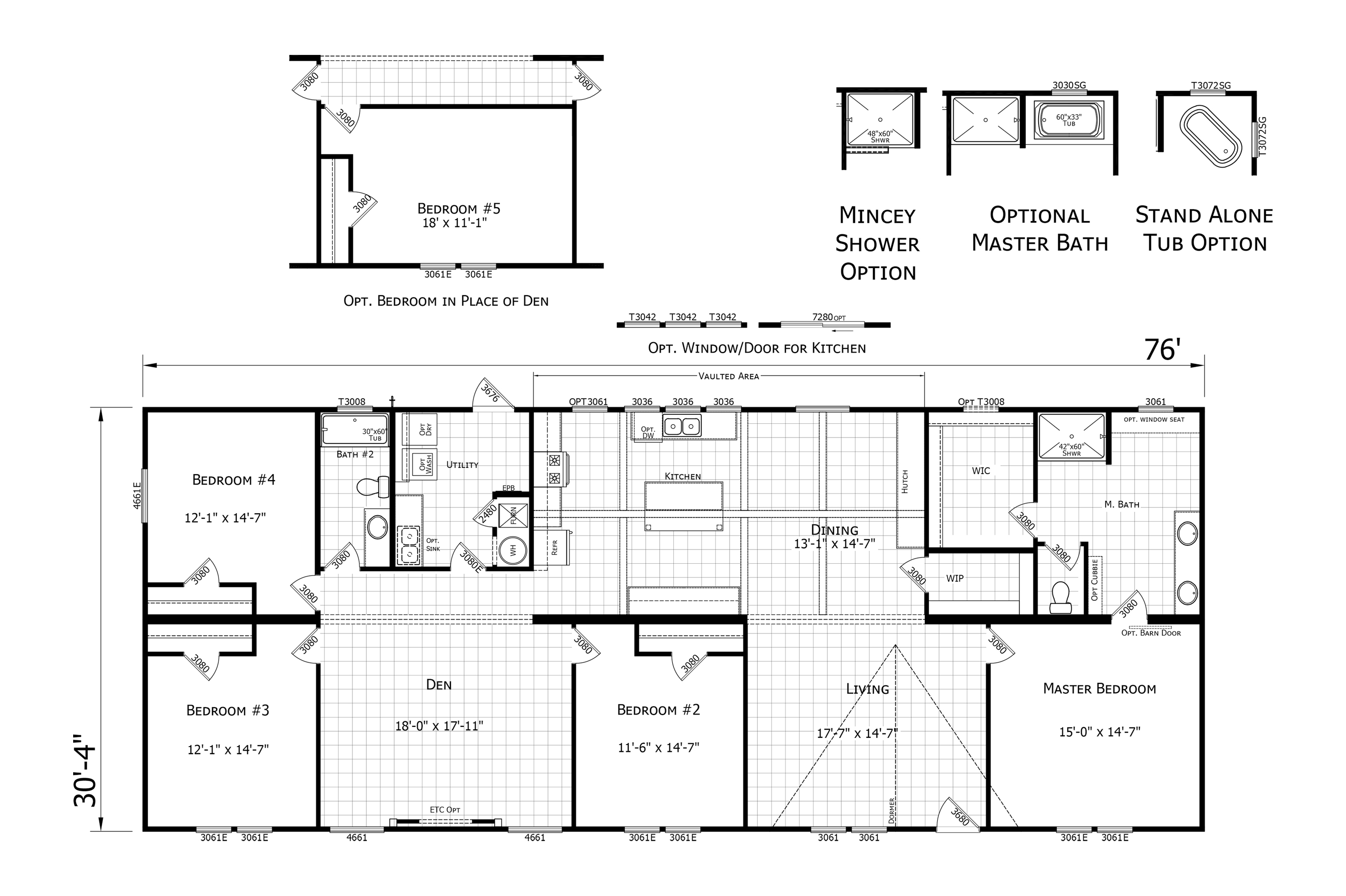 The Orleans (4BR 2BA +Den) Floorplan