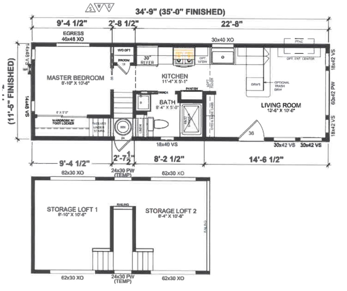 5 Star Homes - Residence Park Model 6 - Fillmore Floorplan
